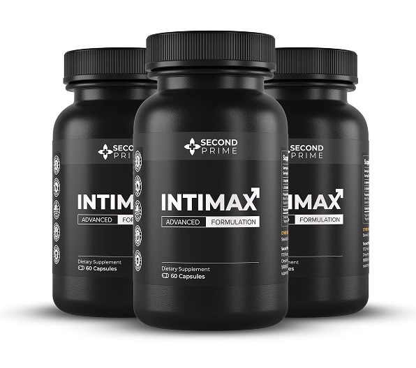 Intimax three-bottle package of men's vitality support capsules